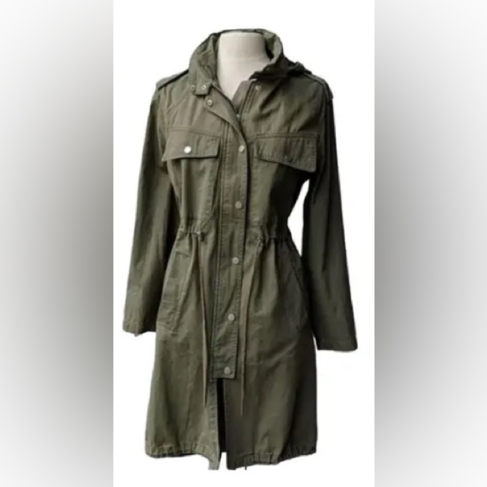 7 For All Mankind Green Military/Army/Anorak Utility Cargo Jacket Coat -